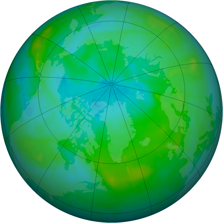Arctic ozone map for 17 August 2009